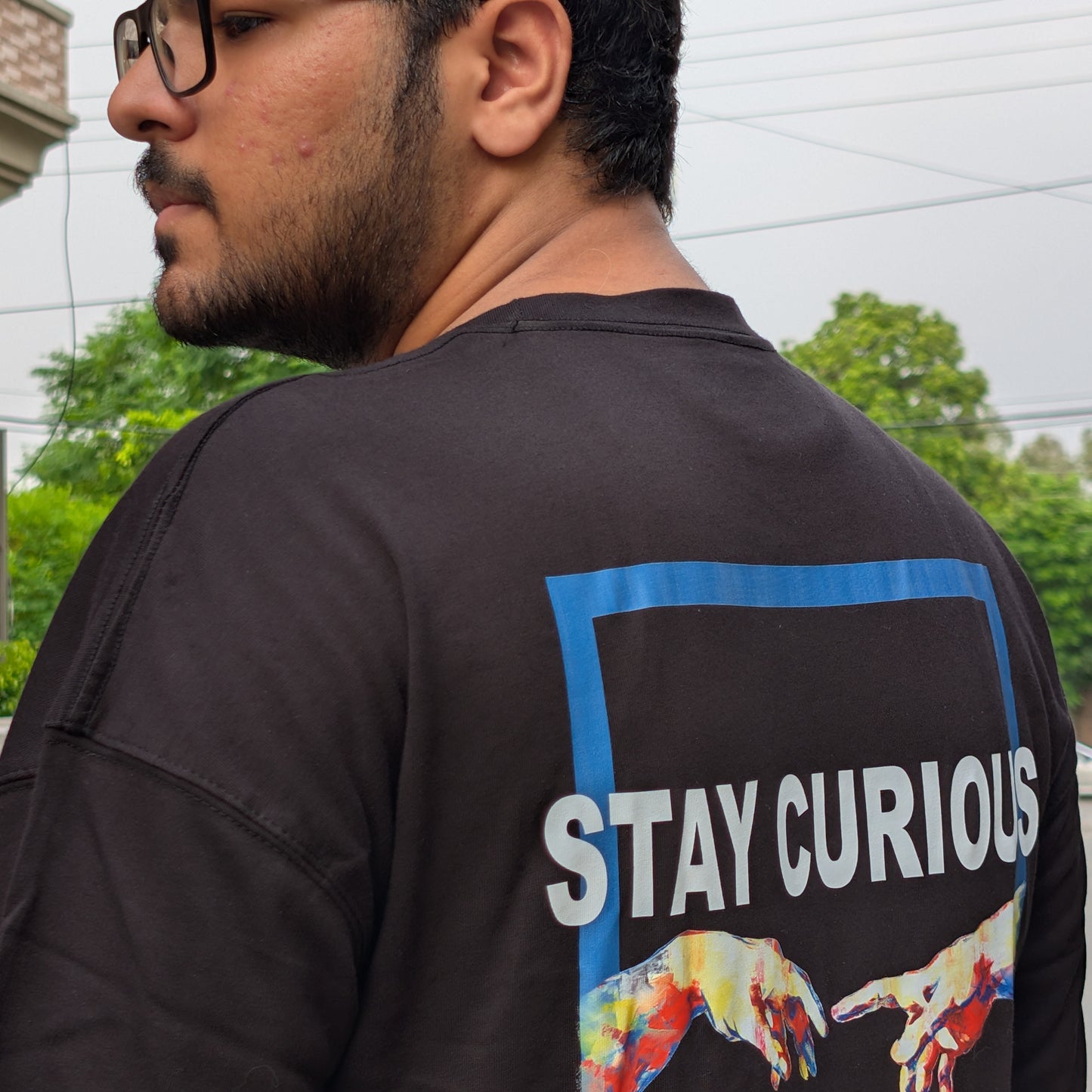 AURQ - Stay Curious Premium Black Tee